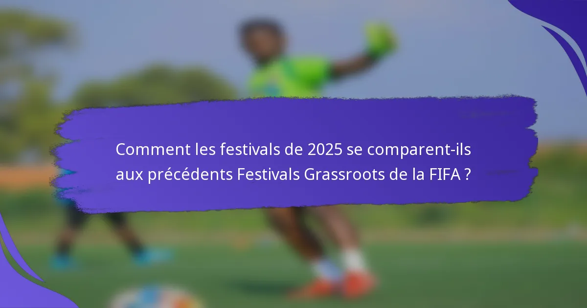 Comment les festivals de 2025 se comparent-ils aux précédents Festivals Grassroots de la FIFA ?